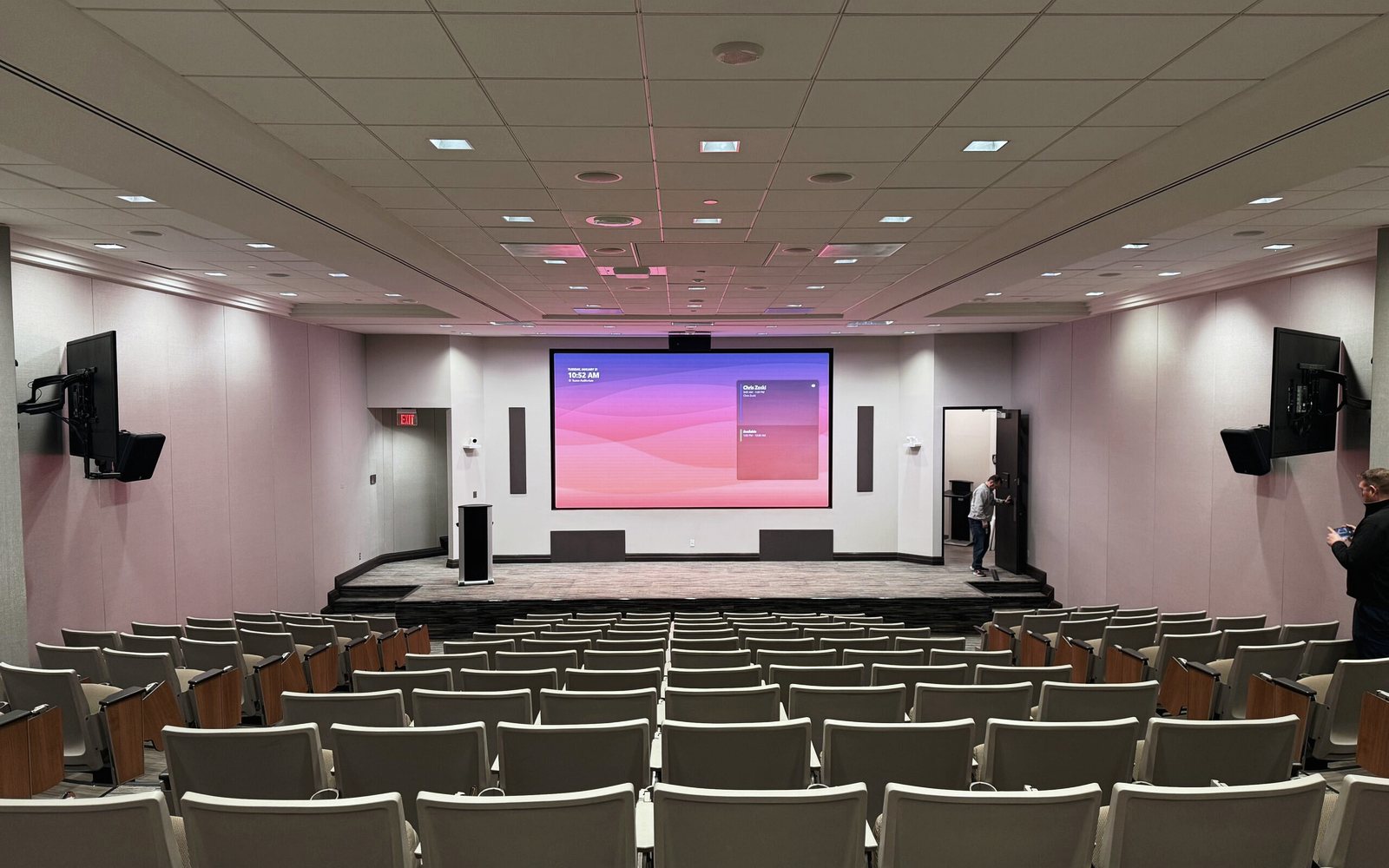 Auditorium with staging, projection and sound