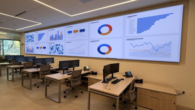 Healthcare command center audiovisual installation by Taurus Technologies